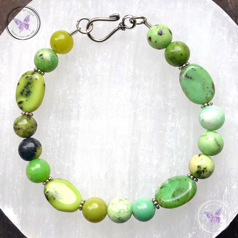 Chrysoprase Bracelet with Hook Clasp